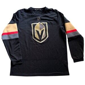 Adidas Hockey Vegas Golden Knights Men’s Sz XL Crew Neck  Black Jersey Long Slee
